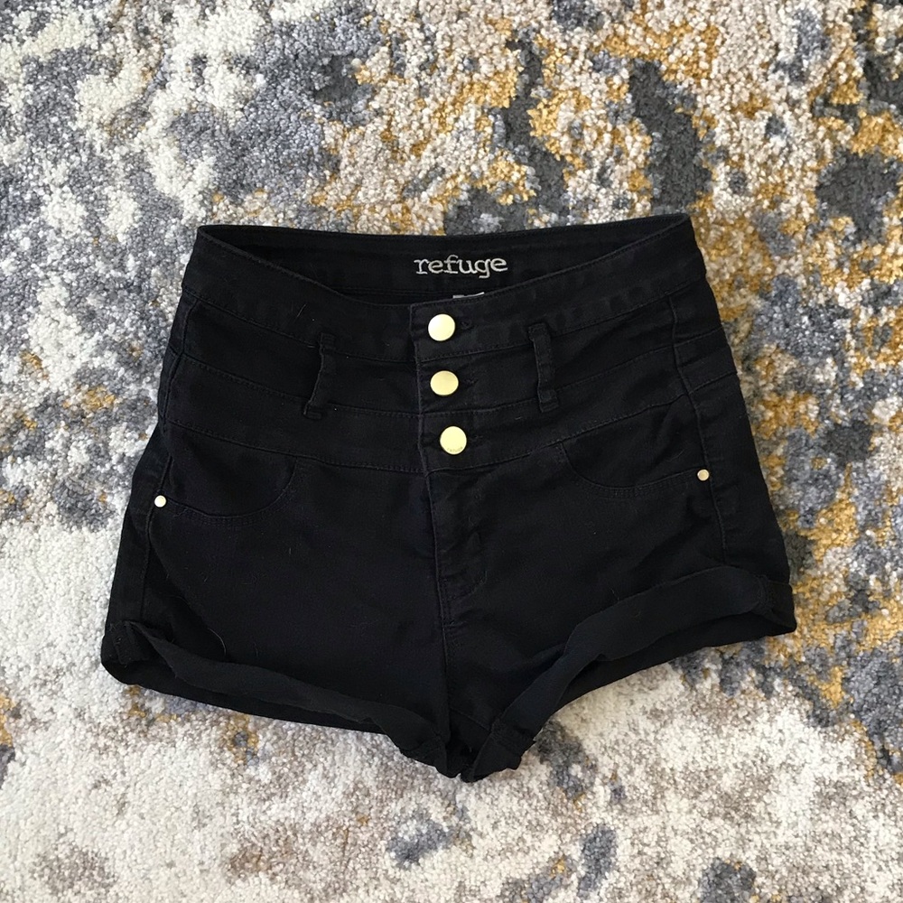 Black jean shorts